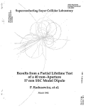 Cover page: Results from a Partial Lifetime Test of a 40 mm-Aperture 17 mm sse Model Dipole