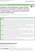 Cover page: Utilization of the Behavior Change Wheel framework to develop a model to improve cardiometabolic screening for people with severe mental illness.