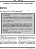 Cover page: Leukocytosis as a Prognostic Indicator of Major Injury