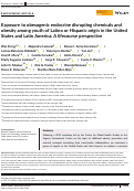 Cover page: Exposure to obesogenic endocrine disrupting chemicals and obesity among youth of Latino or Hispanic origin in the United States and Latin America: A lifecourse perspective