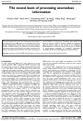 Cover page: The neural basis of processing anomalous information