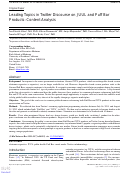 Cover page: Leading Topics in Twitter Discourse on JUUL and Puff Bar Products: Content Analysis