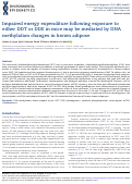 Cover page: Impaired energy expenditure following exposure to either DDT or DDE in mice may be mediated by DNA methylation changes in brown adipose