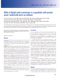 Cover page: Utility of digital rectal examination in a population with prostate cancer treated with active surveillance