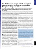 Cover page: The HIV-1 reservoir in eight patients on long-term suppressive antiretroviral therapy is stable with few genetic changes over time