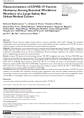 Cover page: Characterization of COVID-19 Vaccine Hesitancy Among Essential Workforce Members of a Large Safety Net Urban Medical Center