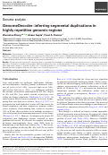 Cover page: GenomeDecoder: Inferring Segmental Duplica-tions in Highly-Repetitive Genomic Regions.