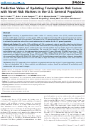 Cover page: Predictive value of updating Framingham risk scores with novel risk markers in the U.S. general population.