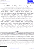 Cover page: Planck 2013 results. XXX. Cosmic infrared background measurements and implications for star formation