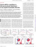 Cover page: Sperm tsRNAs contribute to intergenerational inheritance of an acquired metabolic disorder