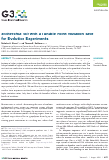 Cover page: Escherichia coli with a Tunable Point Mutation Rate for Evolution Experiments