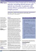 Cover page: Consensus-based approach to managing opioids, including opioid misuse and opioid use disorder, in patients with serious illness: protocol for a modified Delphi process