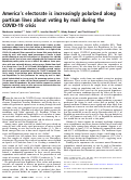 Cover page: America's electorate is increasingly polarized along partisan lines about voting by mail during the COVID-19 crisis.