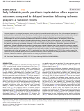 Cover page: Early Inflatable penile prosthesis implantation offers superior outcomes compared to delayed insertion following ischemic priapism: a narrative review.