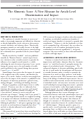 Cover page: The Altmetric Score: A New Measure for Article-Level Dissemination and Impact