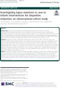 Cover page: Investigating lupus retention in care to inform interventions for disparities reduction: an observational cohort study