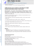 Cover page: COPD and lung cancer incidence in the Womens Health Initiative Observational Study: A brief report.