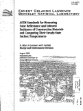 Cover page: ASTM Standards for Measuring Solar Reflectance and Thermal Emittance of Construction Materials and Comparing their Steady-State Surface Temperatures