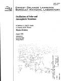 Cover page: Oscillations of solar and atmospheric neutrinos