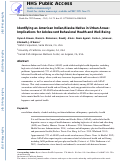 Cover page: Identifying as American Indian/Alaska Native in Urban Areas: Implications for Adolescent Behavioral Health and Well-Being.