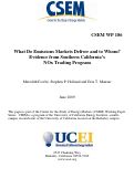 Cover page: What Do Emissions Markets Deliver and to Whom? Evidence from Southern California’s NOx Trading Program