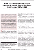 Cover page: Coccidioidomycosis Among Hispanic Farm Workers, California, USA, 2018 - Volume 26, Number 7—July 2020 - Emerging Infectious Diseases journal - CDC