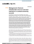 Cover page: Metagenomic features of bioburden serve as outcome indicators in combat extremity wounds.