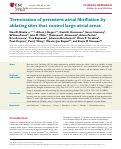 Cover page: Termination of persistent atrial fibrillation by ablating sites that control large atrial areas.