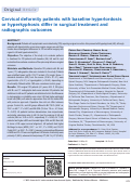 Cover page: Cervical deformity patients with baseline hyperlordosis or hyperkyphosis differ in surgical treatment and radiographic outcomes.