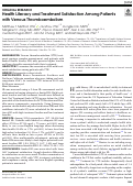 Cover page: Health Literacy and Treatment Satisfaction Among Patients with Venous Thromboembolism.