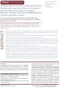 Cover page: Postdischarge International Normalized Ratio Testing and Long‐term Clinical Outcomes of Patients With Heart Failure Receiving Warfarin: Findings From the ADHERE Registry Linked to Medicare Claims