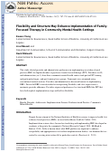 Cover page: Flexibility and structure may enhance implementation of family-focused therapy in community mental health settings.