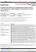 Cover page: Prevalence of aldosterone breakthrough in dogs receiving renin‐angiotensin system inhibitors for proteinuric chronic kidney disease