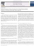 Cover page: American Society of Clinical Oncology 2011 Annual Meeting Update: Summary of Selected Gynecologic Cancer Abstracts