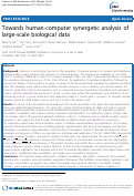 Cover page: Towards human-computer synergetic analysis of large-scale biological data
