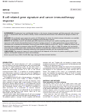 Cover page: B cell-related gene signature and cancer immunotherapy response