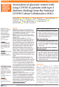 Cover page: Association of glycemic control with Long COVID in patients with type 2 diabetes: findings from the National COVID Cohort Collaborative (N3C).