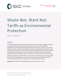 Cover page: Waste Not, Want Not: Tariffs as Environmental Protection