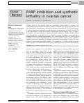 Cover page: PARP inhibition and synthetic lethality in ovarian cancer