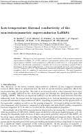 Cover page: Low-temperature thermal conductivity of the noncentrosymmetric superconductor LaRhSi3