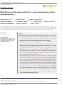 Cover page: Bats increased foraging activity at experimental prey patches near hibernacula