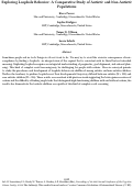 Cover page: Exploring Loophole Behavior: A Comparative Study of Autistic and Non-Autistic Populations