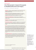 Cover page: Use of Intraoperative Computed Tomography for Maxillofacial Reconstructive Surgery