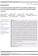 Cover page: A natural experiment identifies an impending ecological trap for a neotropical amphibian in response to extreme weather events