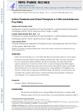 Cover page: Online Treatment and Virtual Therapists in Child and Adolescent Psychiatry