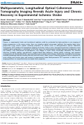 Cover page: Multiparametric, longitudinal optical coherence tomography imaging reveals acute injury and chronic recovery in experimental ischemic stroke.