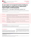 Cover page: A case report of verapamil toxicity leading to haemodynamic compromise in obstructive hypertrophic cardiomyopathy.