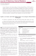 Cover page: Update on Canine and Feline Blood Donor Screening for Blood‐Borne Pathogens