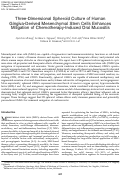 Cover page: Three-Dimensional Spheroid Culture of Human Gingiva-Derived Mesenchymal Stem Cells Enhances Mitigation of Chemotherapy-Induced Oral Mucositis