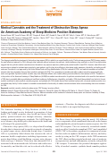 Cover page: Medical Cannabis and the Treatment of Obstructive Sleep Apnea: An American Academy of Sleep Medicine Position Statement.